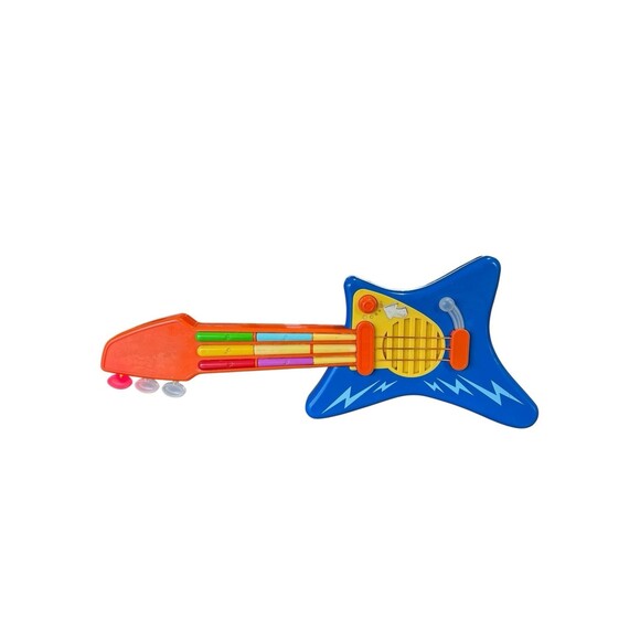 Vintage Little Tike Guitar Blue Musical Pop Tunes Big Rocker - Picture 1 of 2